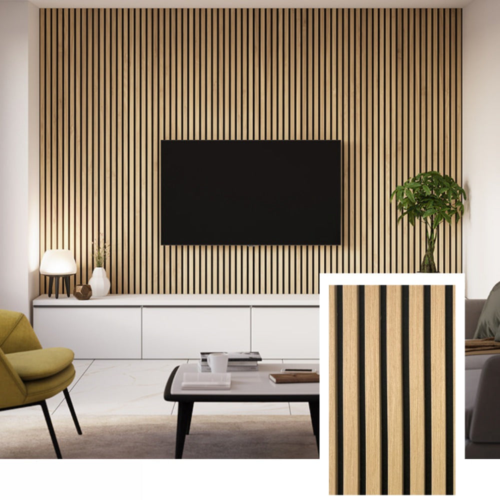 Premium Acoustic Wood Slat Panel — Natural Oak (2.7 × 1.10 m)